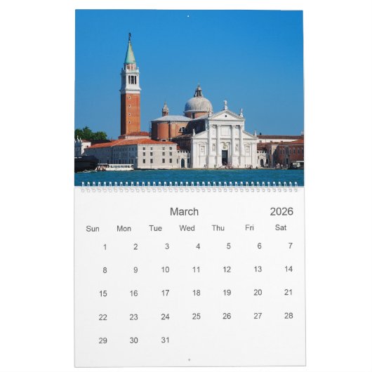 12 maanden Venice Photo Calendar Kalender (Mar 2026)