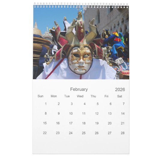 12 maanden Venice Photo Calendar Kalender (Feb 2026)