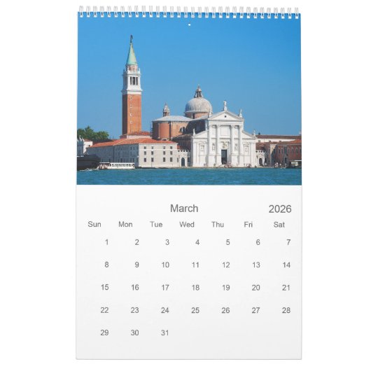 12 maanden Venice Photo Calendar Kalender (Mar 2026)
