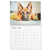 12 maanden Waterverf Shepherd Alsatian Dogs Kalender (Feb 2026)