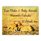 12 maanden Waterverf van moeder baby Kalender (Hoes)