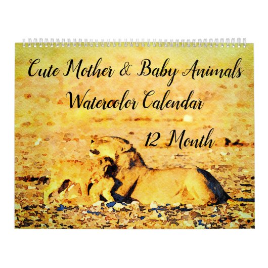 12 maanden Waterverf van moeder baby Kalender (Hoes)