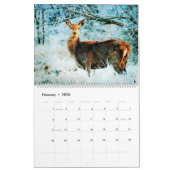 12 maanden - Whitetail Deer Waterverf Wildlife Art Kalender (Feb 2026)