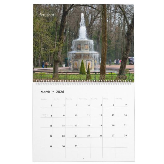 12 maanden wijken in Sint-Petersburg Kalender (Mar 2026)