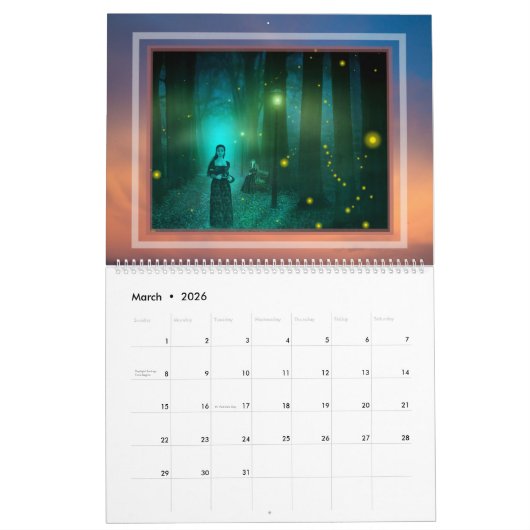 12 maanden Witchcraft Magick Wicca Magic Planner Kalender (Mar 2026)