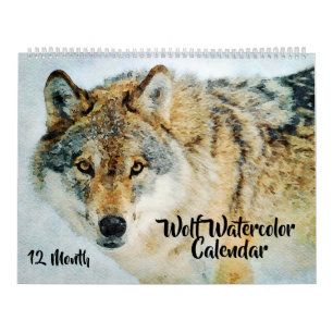 12 maanden Wolf Decor Waterverf Wolven schilderen Kalender