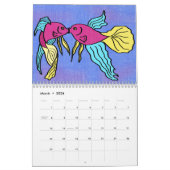 12-maandenkalender met kinderachtige tekeningen kalender (Mar 2026)