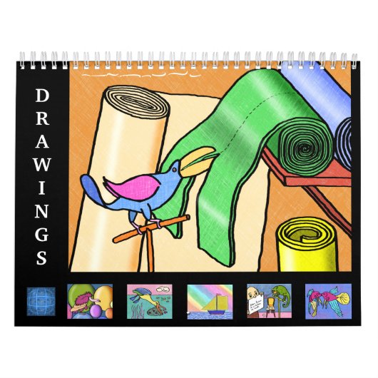 12-maandenkalender met kinderachtige tekeningen kalender (Hoes)