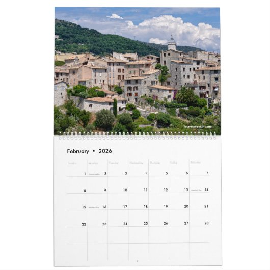 12-maandenkalender van het Franse landschap Kalender (Feb 2026)