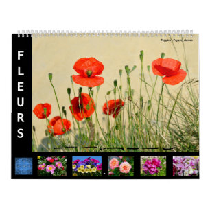 12-maandenkalender van verschillende bloemen kalender