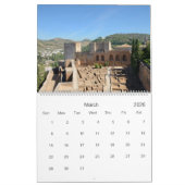12-maands Alhambra & Generalife Wall Agenda Kalender (Mar 2026)