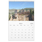 12-maands Alhambra & Generalife Wall Agenda Kalender (Mar 2019)