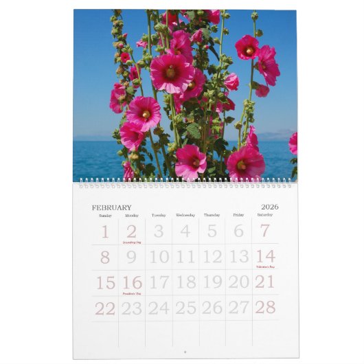 12-maands bloemen wandkalender kalender (Feb 2026)