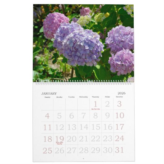 12-maands bloemen wandkalender kalender (Jan 2026)