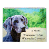 12-maands Ghoxyhars Weimaraner Waterverf Gifts Kalender (Hoes)