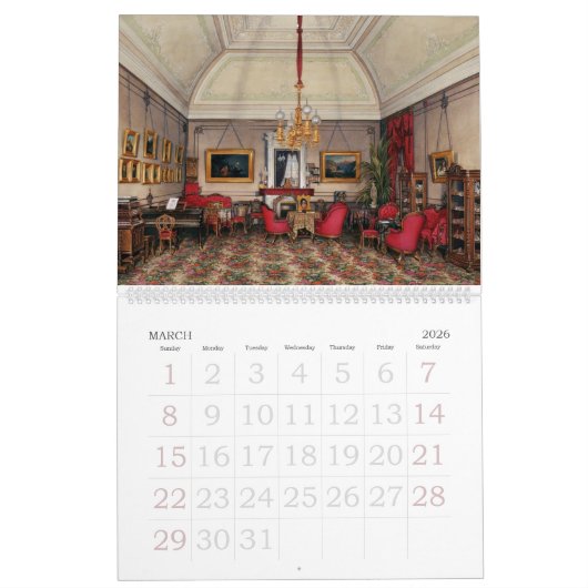 12-maands interieurs van het winterpaleis kalender (Mar 2026)