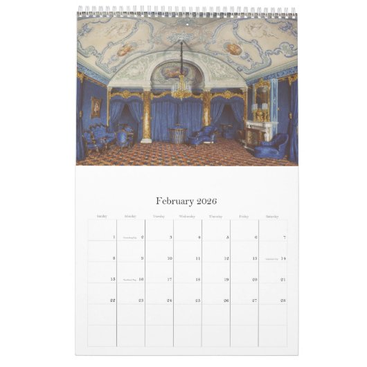 12-maands interieurs van het winterpaleis kalender (Feb 2026)