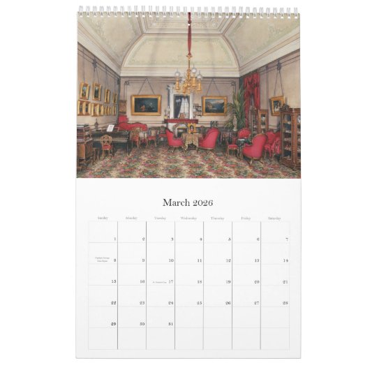 12-maands interieurs van het winterpaleis kalender (Mar 2026)