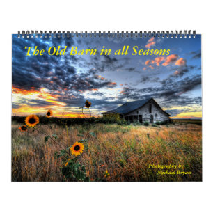 12-maands kalender - Oude schuur in alle seizoenen