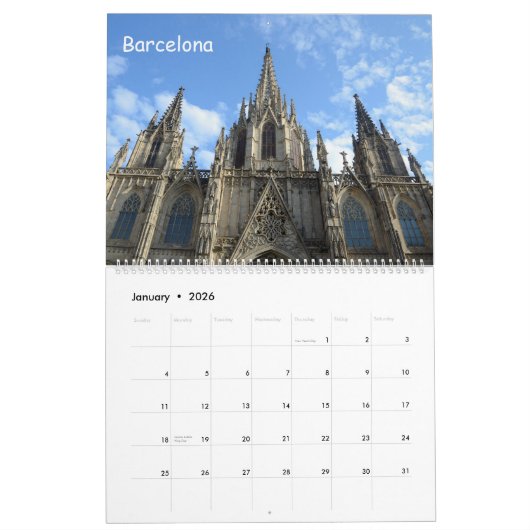 12-maands kerken in Spanje Kalender (Jan 2026)