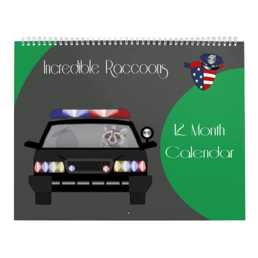12-maands Raccoon 2020 Kalender (Hoes)