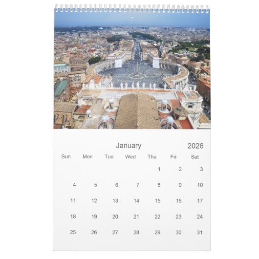 12-maands Rome Wall Agenda Kalender (Jan 2026)