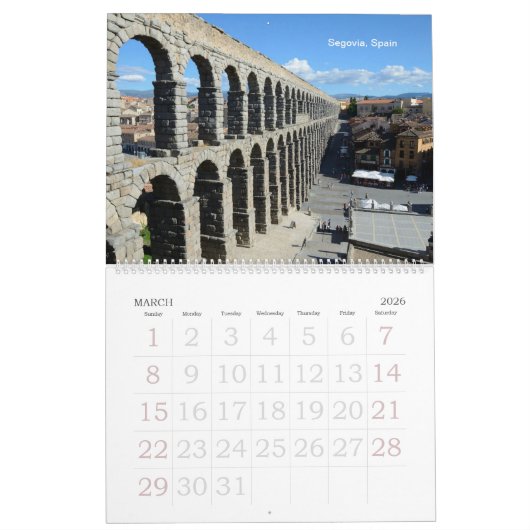 12-maands werelds fotokalender kalender (Mar 2026)