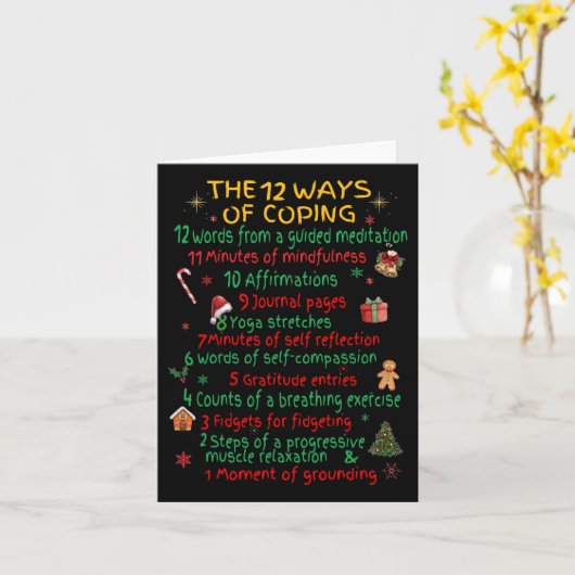 12 manieren om grappige kerst geestelijke gezondhe kaart (Gele Bloem)