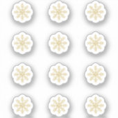 12 Mini Gold Snowflake Stickers (Voorkant)