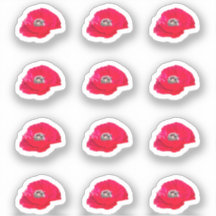 12 Mini Poppy-Stickers