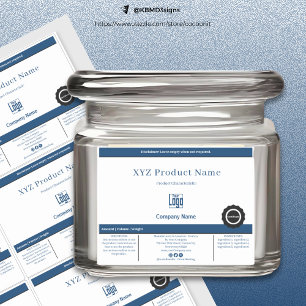 12 Minimale Blauw Wit Zwart Product Labels