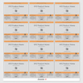 12 Minimale Grijs Zwart Sinaasappel Product Labels (Vel)