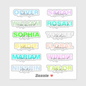 12 moderne kleurrijke namen, beste waterdichte Sti Sticker (Vel)