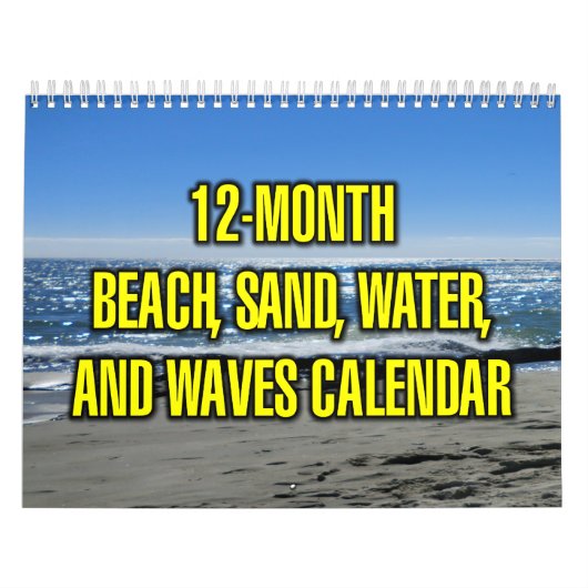 12-Month Beach, Sand, Water, And Waves Kalender (Hoes)
