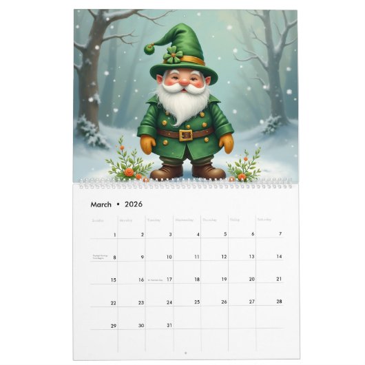 12 Month Gnome  Kalender (Mar 2026)