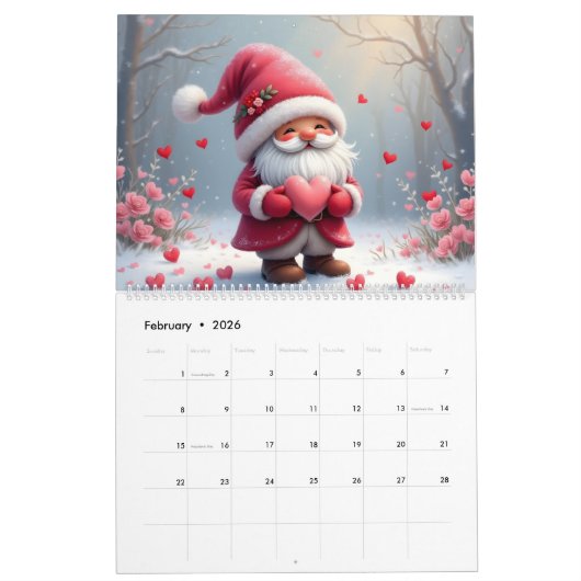12 Month Gnome Kalender (Feb 2026)