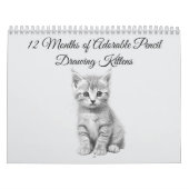12 Months of Adorable Pencil Drawing Kittens Kalender (Hoes)