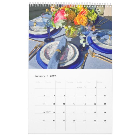 12 Months of Beautiful Tablescapes 2026 Kalender (Jan 2026)