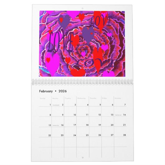 12 months of contemporary abstract artwork kalender (Feb 2026)