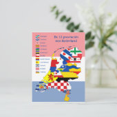 12 Nederlandse provincies Briefkaart (Staand voorkant)