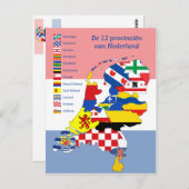 12 Nederlandse provincies Briefkaart (Voorkant / Achterkant)