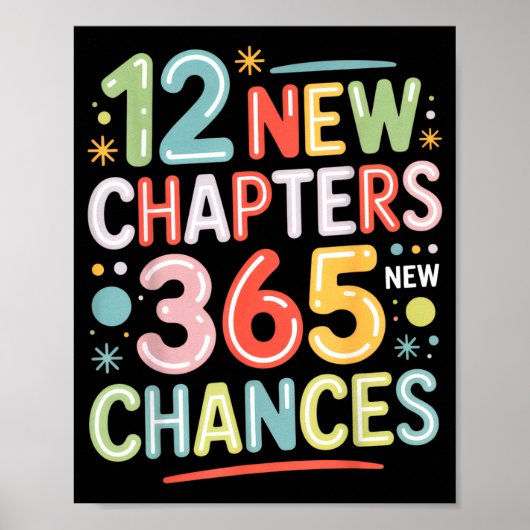 12 New Chapters 365 Chances Insrational Quote For Poster (Voorkant)