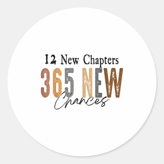 12 New Chapters 365 New Chances Family Ronde Sticker (Voorkant)