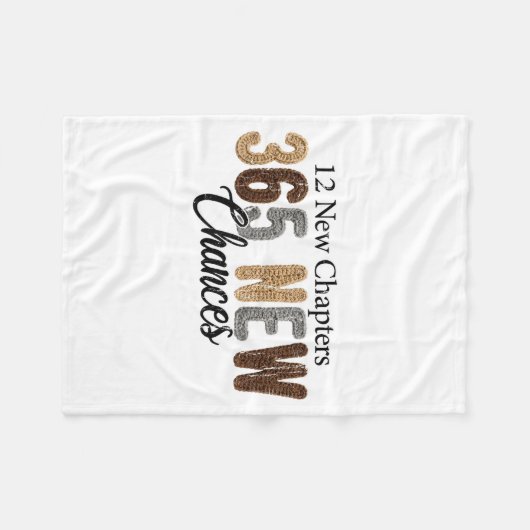 12 New Chapters 365 New Chances  Fleece Deken (Voorkant (Horizontaal))