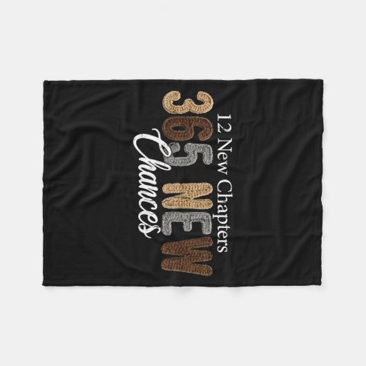 12 New Chapters 365 New Chances  Fleece Deken (Voorkant (Horizontaal))