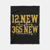 12 New Chapters 365 New Chances Happy New Year Par Fleece Deken (Voorkant)