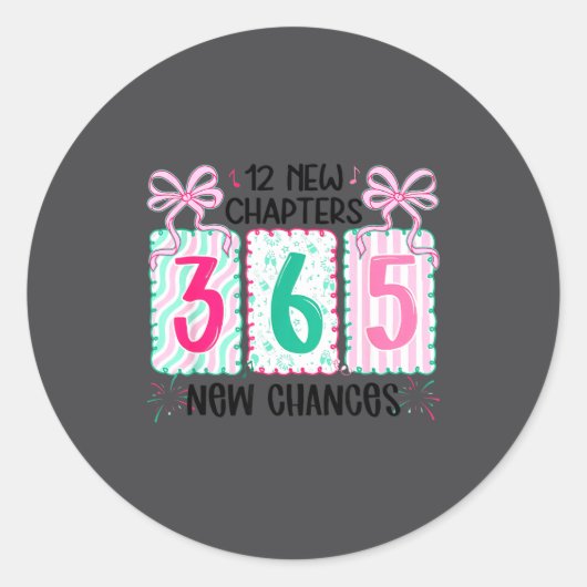 12 New Chapters 365 New Chances New Year's Eve 202 Ronde Sticker (Voorkant)