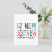 12 nieuwe hoofdstukken, 365 nieuwe kansen 100 dage briefkaart (Staand voorkant)