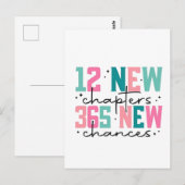 12 nieuwe hoofdstukken, 365 nieuwe kansen 100 dage briefkaart (Voorkant / Achterkant)