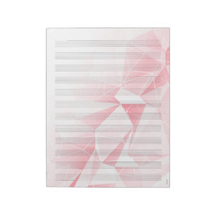12 Notenbalken Wit Notenpapier Roze Notitieblok
